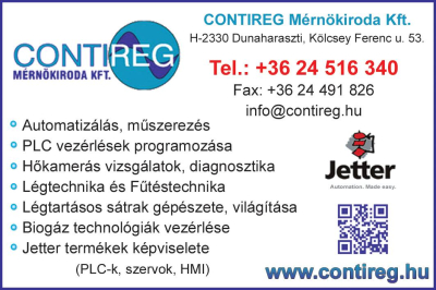 Contireg Mérnőliroda kft ipari mérés, szabályozás és vezérléstechnika