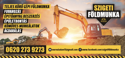 Teljes körű gépi földmunka Szentendre Szigeti földmunka