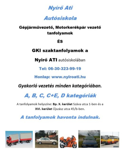 Nyírő Ati-Autós iskola